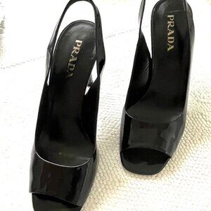 Prada peep-toe slingback sandal